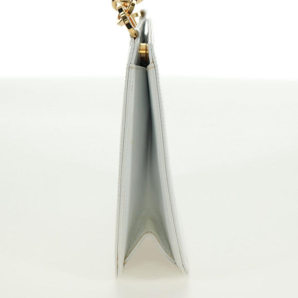 Salvatore Ferragamo Handtas Leer Wit Goud Auth 171023A