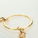 Salvatore Ferragamo Handtas Leer Wit Goud Auth 171023A-14