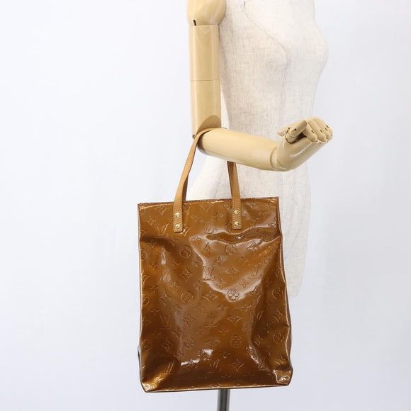 LOUIS VUITTON Monogram Vernis Reade MM Hand Bag Bronze M91143 LV Auth 171026