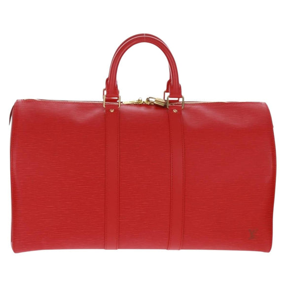 LOUIS VUITTON Epi Keepall 45 Boston Bag Red M42977 LV Auth 171030SAV