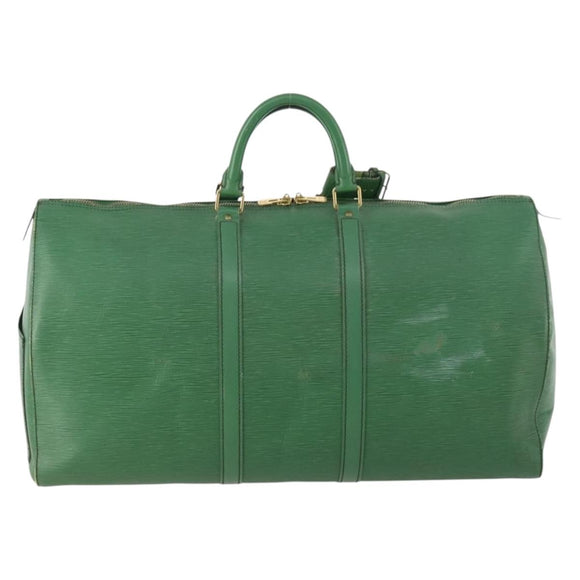 LOUIS VUITTON Epi Keepall 55 Boston Bag Green M42954 LV Auth 171031