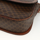 CELINE Macadam Canvas Shoulder Bag PVC Leather Brown Gold Auth 171040-14