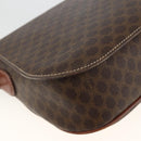 CELINE Macadam Canvas Shoulder Bag PVC Leather Brown Gold Auth 171040-9
