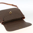 CELINE Macadam Canvas Shoulder Bag PVC Leather Brown Gold Auth 171040-17