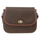 CELINE Macadam Canvas Shoulder Bag PVC Leather Brown Gold Auth 171040-13
