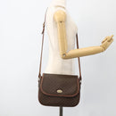 CELINE Macadam Canvas Shoulder Bag PVC Leather Brown Gold Auth 171040-23