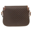 CELINE Macadam Canvas Shoulder Bag PVC Leather Brown Gold Auth 171040-2