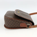 CELINE Macadam Canvas Shoulder Bag PVC Leather Brown Gold Auth 171040-4