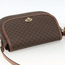 CELINE Macadam Canvas Shoulder Bag PVC Leather Brown Gold Auth 171040-6