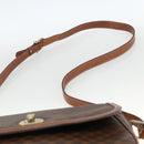 CELINE Macadam Canvas Shoulder Bag PVC Leather Brown Gold Auth 171040-8