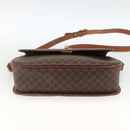 CELINE Macadam Canvas Shoulder Bag PVC Leather Brown Gold Auth 171040-5