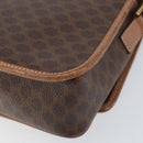 CELINE Macadam Canvas Circle Shoulder Bag PVC Leather Brown Gold Auth 171041-12