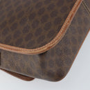 CELINE Macadam Canvas Circle Shoulder Bag PVC Leather Brown Gold Auth 171041-13