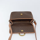 CELINE Macadam Canvas Circle Shoulder Bag PVC Leather Brown Gold Auth 171041-15