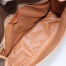 CELINE Macadam Canvas Circle Shoulder Bag PVC Leather Brown Gold Auth 171041-17