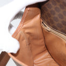 CELINE Macadam Canvas Circle Shoulder Bag PVC Leather Brown Gold Auth 171041-19