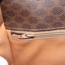 CELINE Macadam Canvas Circle Shoulder Bag PVC Leather Brown Gold Auth 171041-20