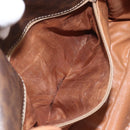 CELINE Macadam Canvas Circle Shoulder Bag PVC Leather Brown Gold Auth 171041-21