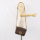 CELINE Macadam Canvas Circle Shoulder Bag PVC Leather Brown Gold Auth 171041-22