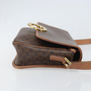 CELINE Macadam Canvas Circle Shoulder Bag PVC Leather Brown Gold Auth 171041-4