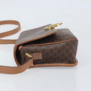 CELINE Macadam Canvas Circle Shoulder Bag PVC Leather Brown Gold Auth 171041-5