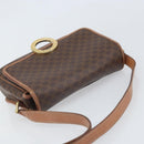 CELINE Macadam Canvas Circle Shoulder Bag PVC Leather Brown Gold Auth 171041-6