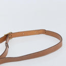 CELINE Macadam Canvas Circle Shoulder Bag PVC Leather Brown Gold Auth 171041-8