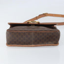 CELINE Macadam Canvas Circle Shoulder Bag PVC Leather Brown Gold Auth 171041-9