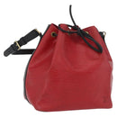 LOUIS VUITTON Epi Petit Noe Shoulder Bag Bicolor Black Red M44172 Auth 171047-1