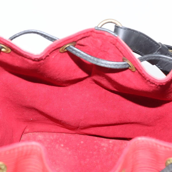 LOUIS VUITTON Epi Petit Noe Shoulder Bag Bicolor Black Red M44172 Auth 171047