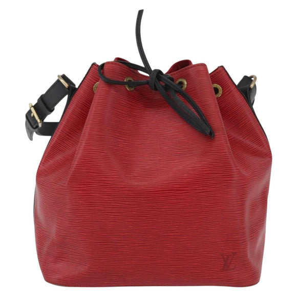 LOUIS VUITTON Epi Petit Noe Shoulder Bag Bicolor Black Red M44172 Auth 171047