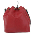 LOUIS VUITTON Epi Petit Noe Shoulder Bag Bicolor Black Red M44172 Auth 171047-2