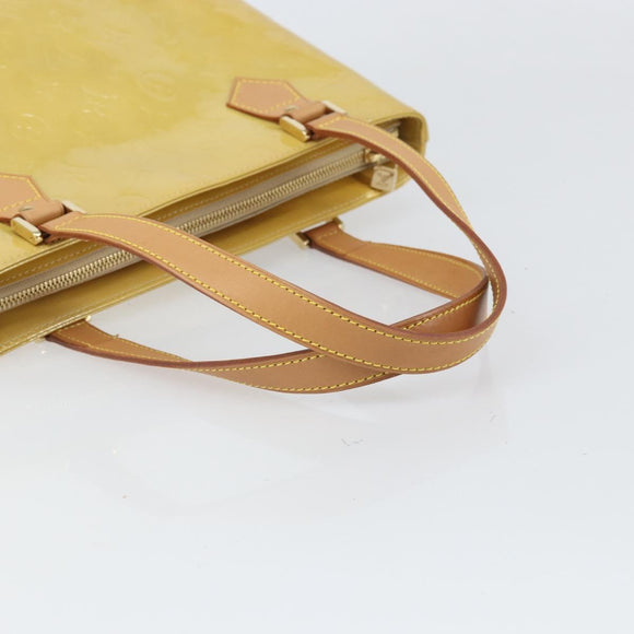 LOUIS VUITTON Monogram Vernis Houston Hand Bag Beige M91004 LV Auth 171052