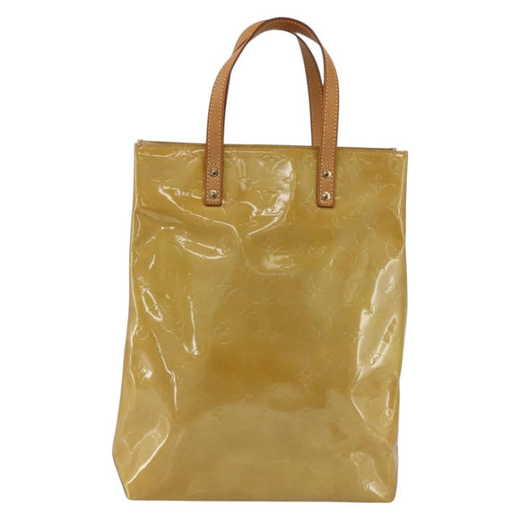 LOUIS VUITTON Monogram Vernis Reade MM Hand Bag Beige M91141 LV Auth 171054