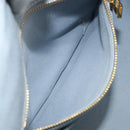 PRADA Canapa MM Hand Bag Canvas Light Blue Gold Auth 171056-21