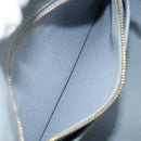 PRADA Canapa MM Hand Bag Canvas Light Blue Gold Auth 171056-23