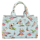 PRADA Canapa MM Hand Bag Canvas Light Blue Gold Auth 171056-2