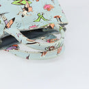 PRADA Canapa MM Hand Bag Canvas Light Blue Gold Auth 171056-7