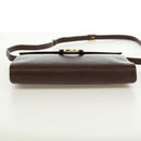 CELINE Circle Shoulder Bag Leather Brown Gold Auth 171061A-5