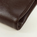 CELINE Circle Shoulder Bag Leather Brown Gold Auth 171061A-16