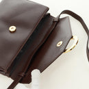 CELINE Circle Shoulder Bag Leather Brown Gold Auth 171061A-20