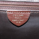 CELINE Circle Shoulder Bag Leather Brown Gold Auth 171061A-11
