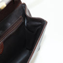 CELINE Circle Shoulder Bag Leather Brown Gold Auth 171061A-21