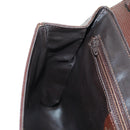 CELINE Circle Shoulder Bag Leather Brown Gold Auth 171061A-22