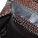 CELINE Circle Shoulder Bag Leather Brown Gold Auth 171061A-23