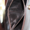 CELINE Circle Shoulder Bag Leather Brown Gold Auth 171061A-10