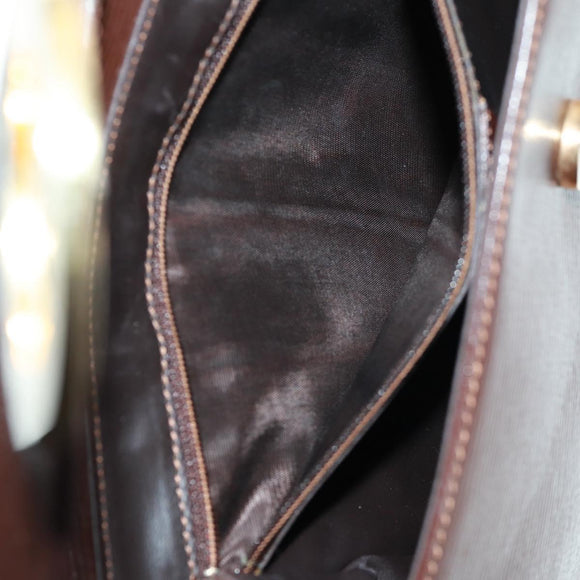 CELINE Circle Shoulder Bag Leather Brown Gold Auth 171061A