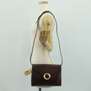 CELINE Circle Shoulder Bag Leather Brown Gold Auth 171061A-24