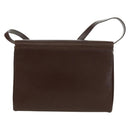 CELINE Circle Shoulder Bag Leather Brown Gold Auth 171061A-2