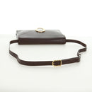 CELINE Circle Shoulder Bag Leather Brown Gold Auth 171061A-7